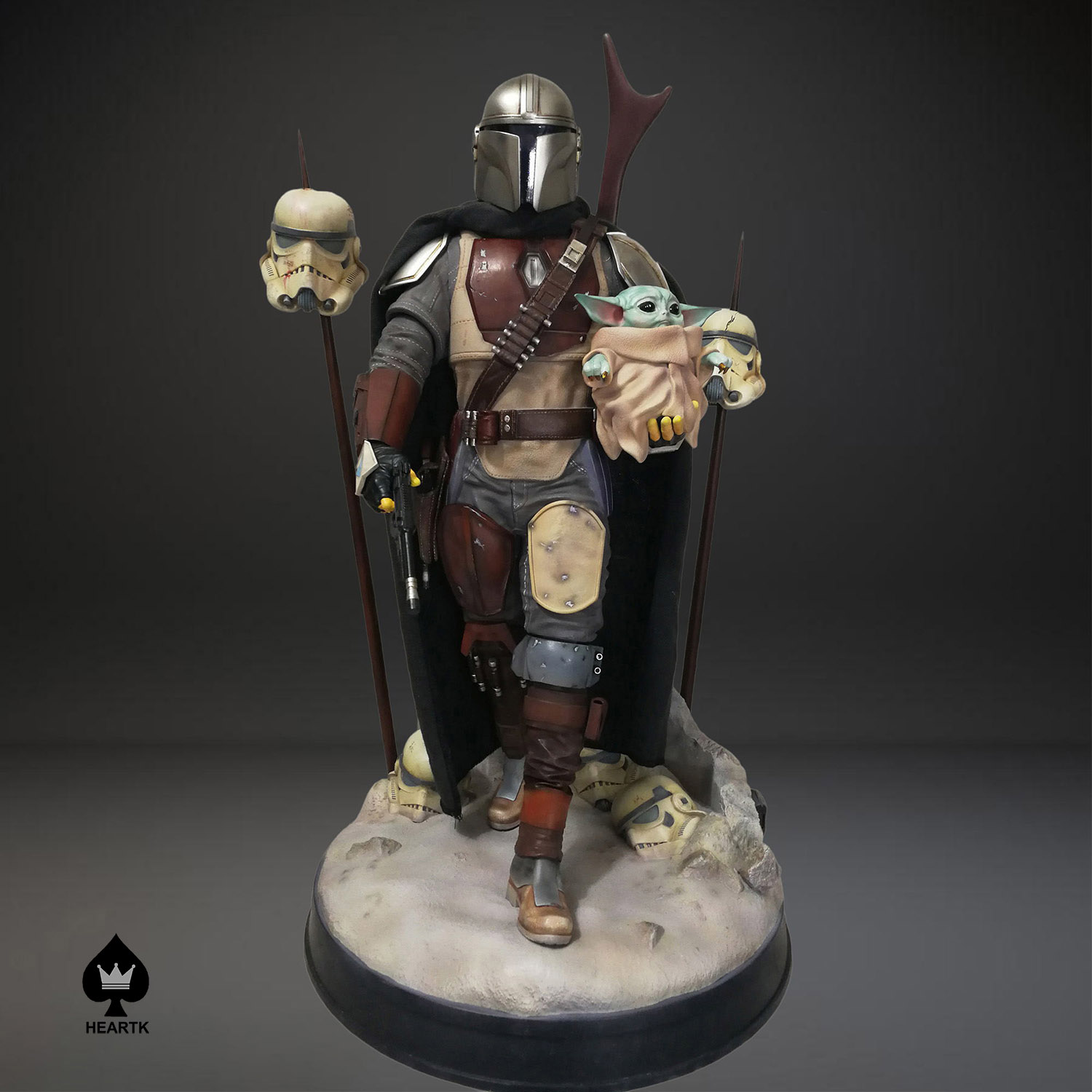 High End Quality Custom Resin Mando Mandalorian Statue1/4 Scale