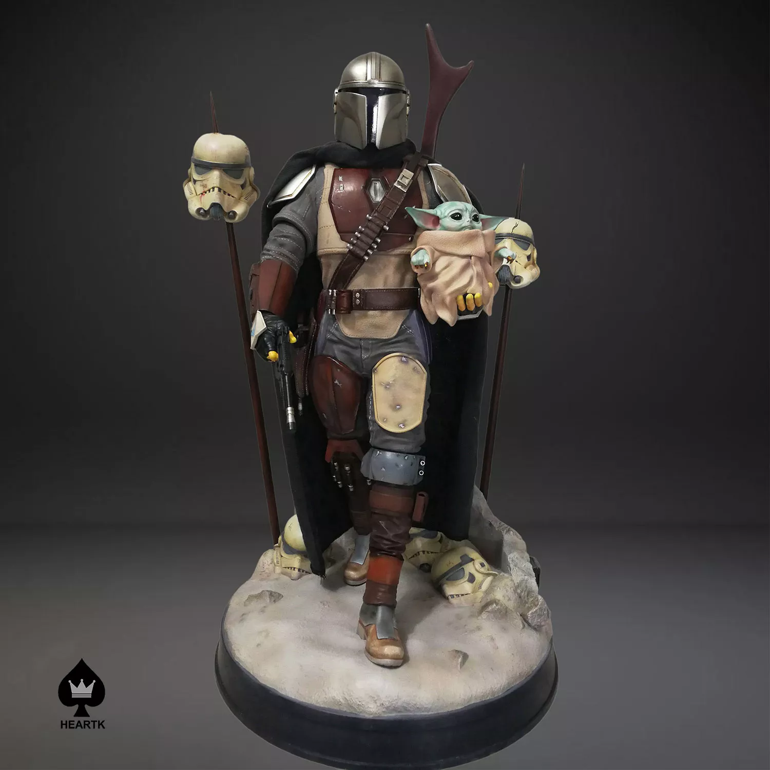 High End Quality Custom Resin Mando Mandalorian Statue1/4 Scale