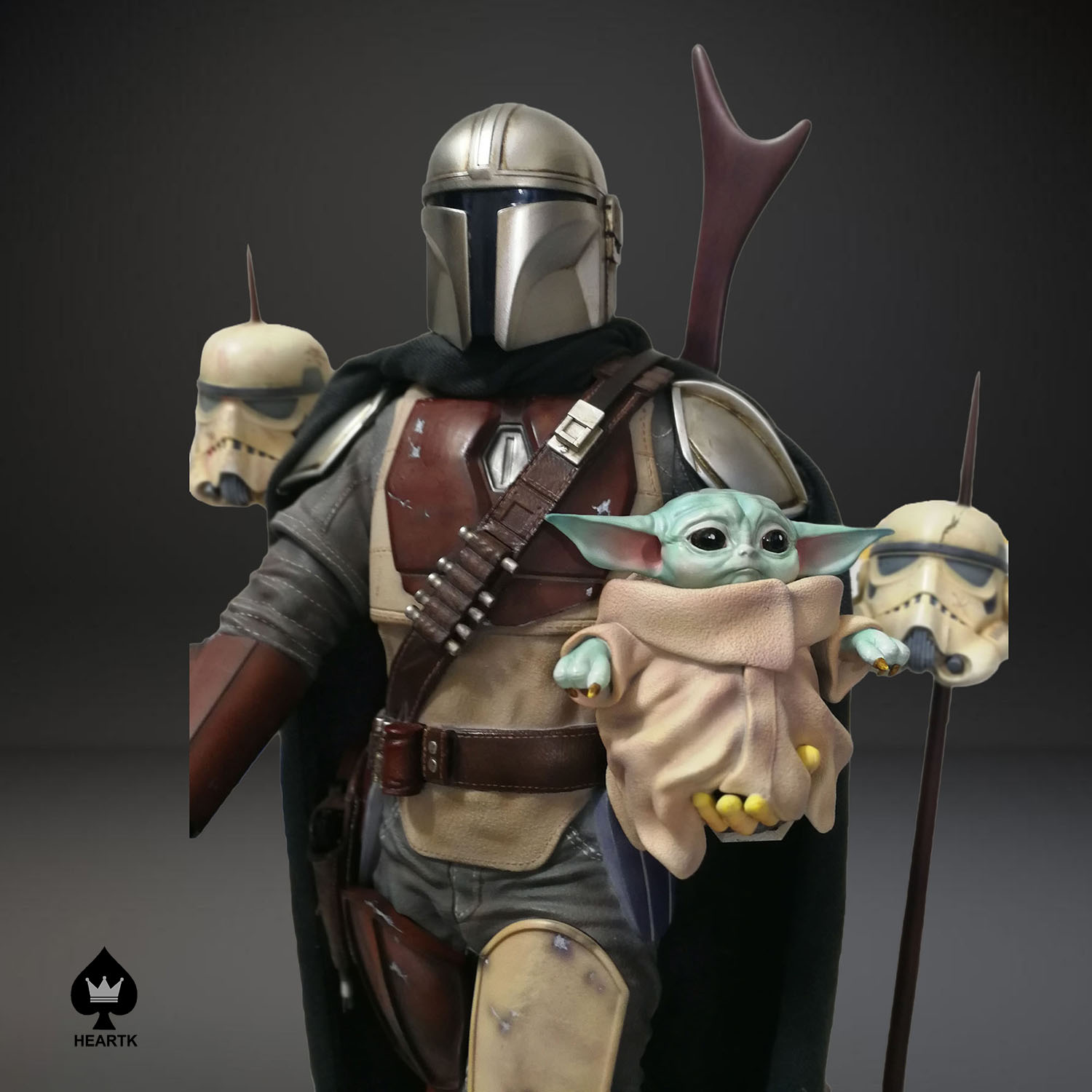 High End Quality Custom Resin Mando Mandalorian Statue1/4 Scale
