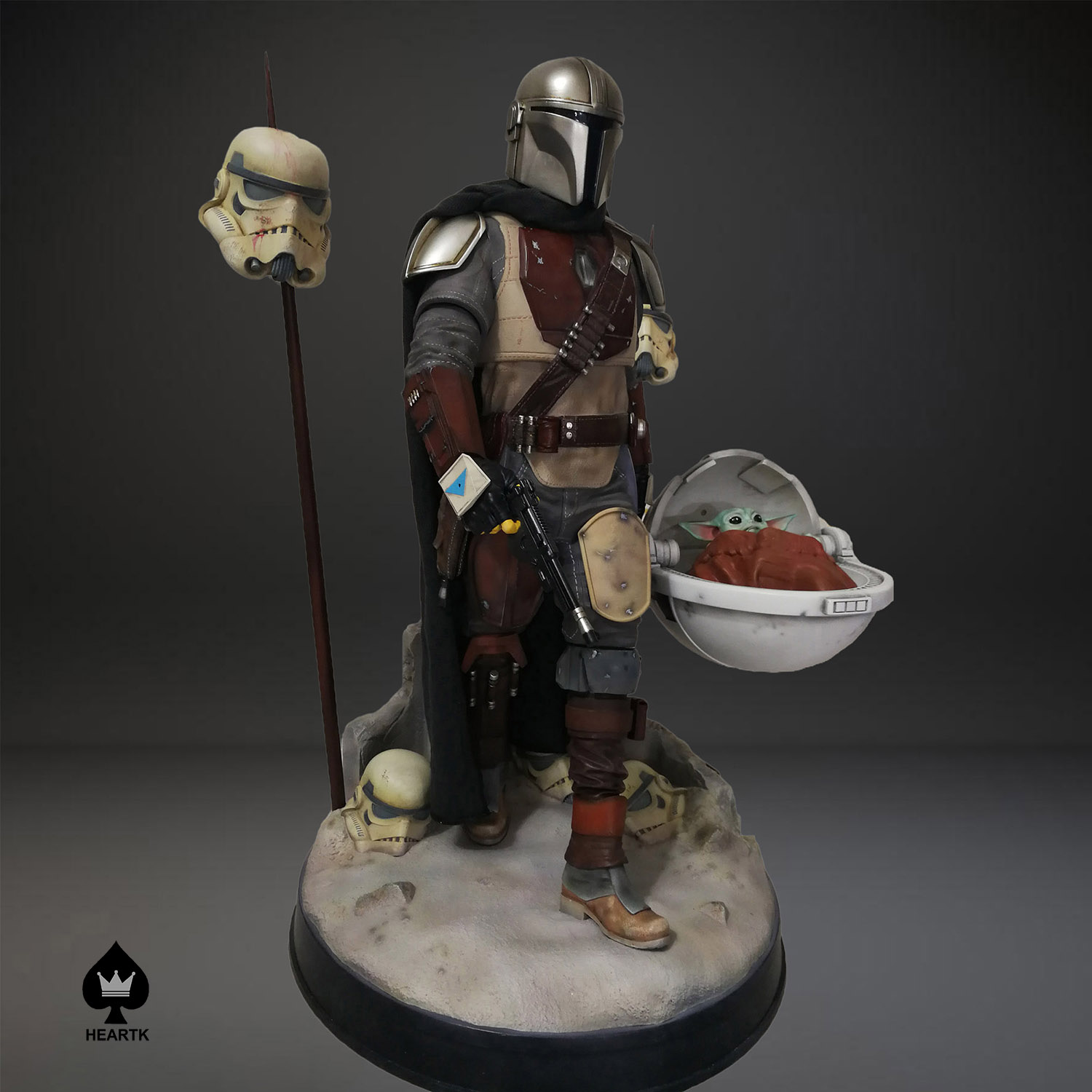High End Quality Custom Resin Mando Mandalorian Statue1/4 Scale