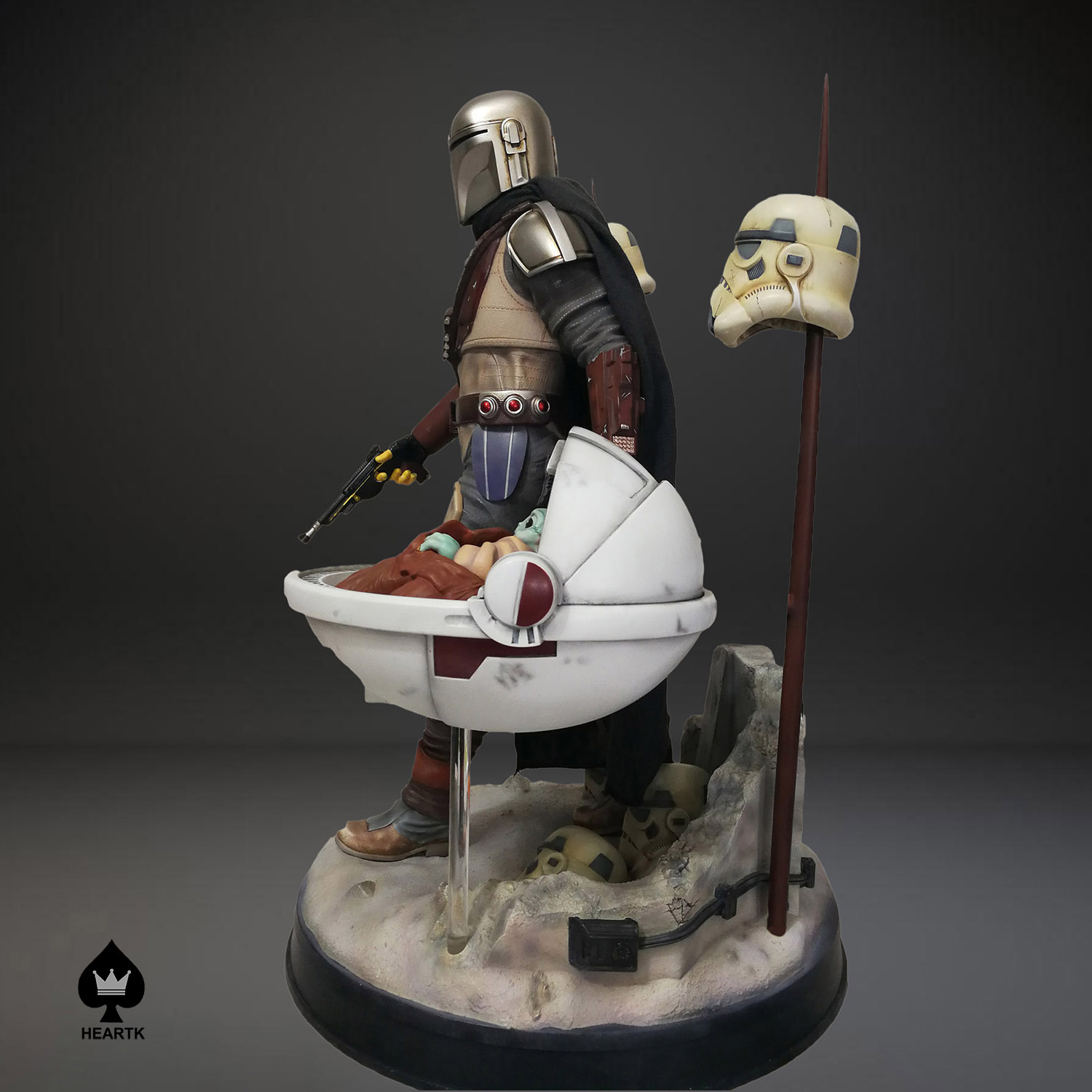 High End Quality Custom Resin Mando Mandalorian Statue1/4 Scale